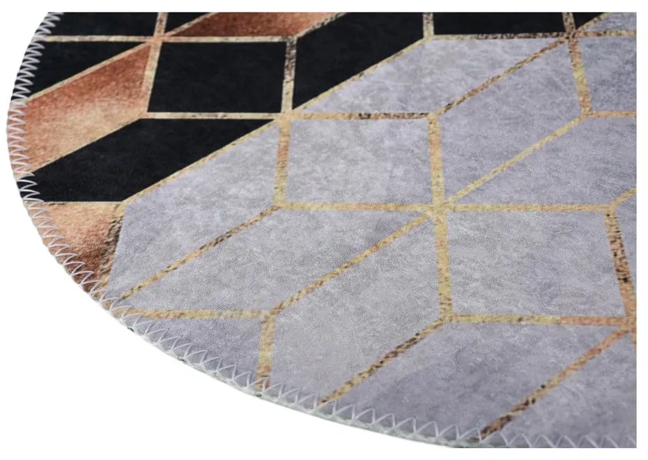 Tappeto rotondo lavabile bianco e nero ø 120 cm - Vitaus