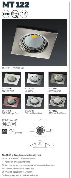 Redo 70328 - Lampada da incasso MT 1xGU10/50W/12V
