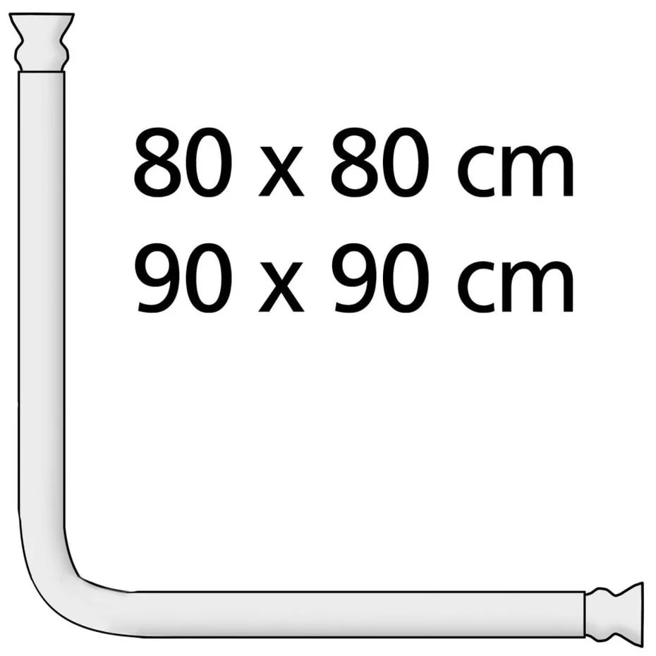 Asta angolare universale bianca per tenda da doccia , ø 2,5 cm - Wenko