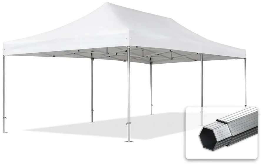 TOOLPORT 4x8m gazebo pieghevole PVC ignifugo, PROFESSIONAL alluminio, bianco - (578685)