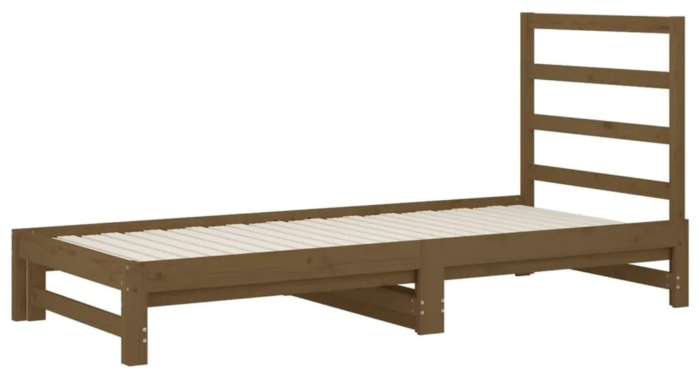 Dormeuse Estraibile Miele 2x(90x200) cm Legno Massello di Pino