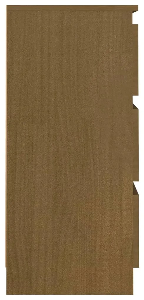 Comodino Miele 40x29,5x64 cm in Legno Massello di Pino