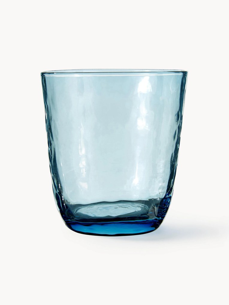 Set di 4 bicchieri acqua in vetro soffiato irregolare Hammered