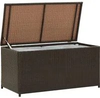 Baule da Giardino in Polyrattan 100x50x50 cm Marrone cod mxl 69639