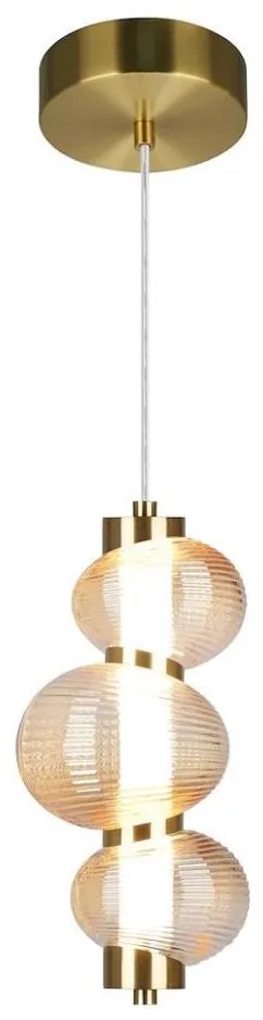Lampada sospesa a cavo LED BOLLA LED/12W/230V Ø 16 cm oro/beige fumé
