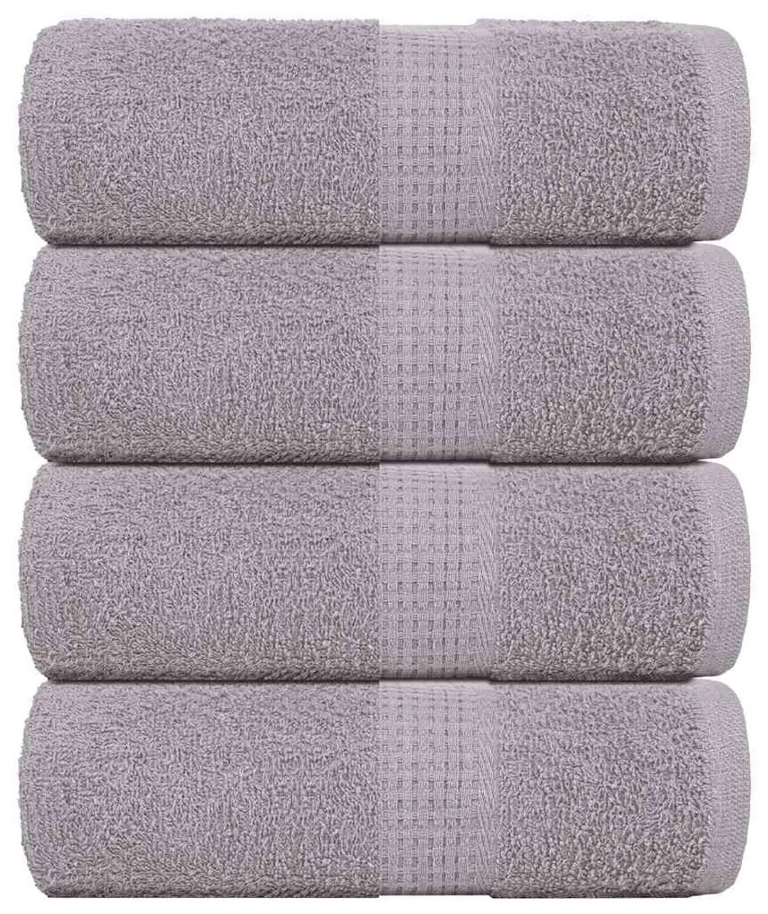 Asciugamani Ospiti 4 Pz Grigio 30x50 Cm 360 G/m² 100% Cotone /