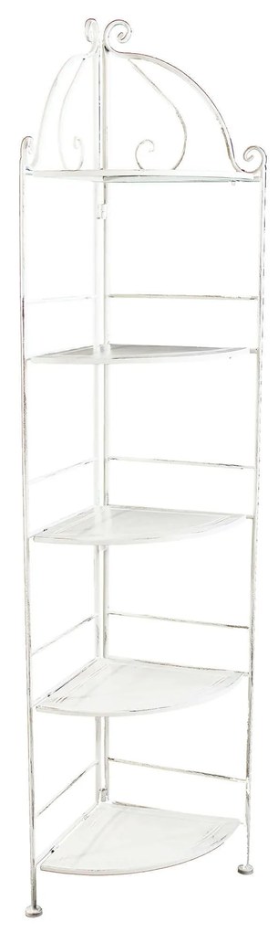 Scaffale 5 piani angolare stile provenzale in ferro verniciato