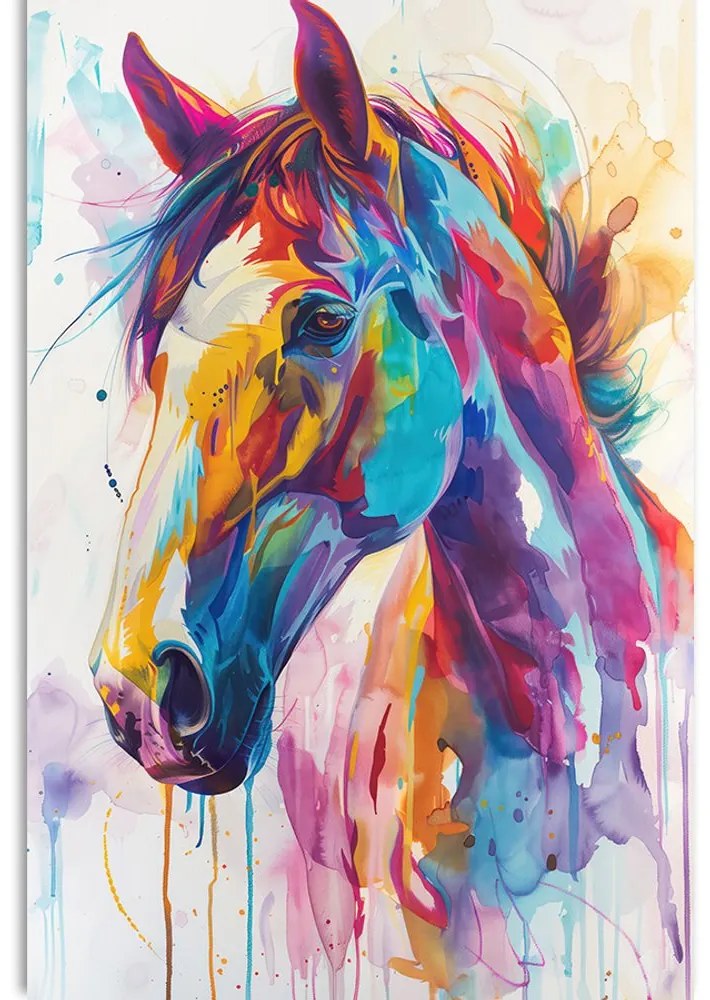 Quadro su tela – Cavallo con imitazione di pittura