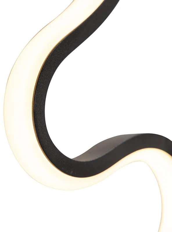 Applique da parete moderna nera con LED - Plomp