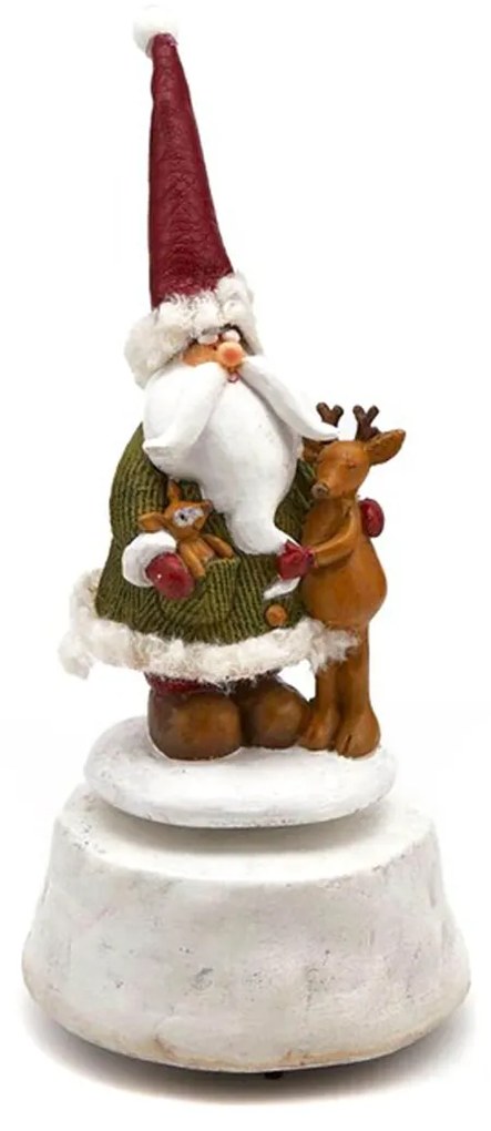 Carillon Babbo Natale con renna 21 cm