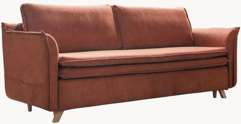 Divano letto 3 posti in velluto con contenitore Charming Charlie