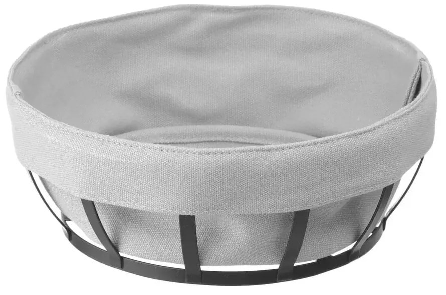 Cestino per il pane nero e grigio con rivestimento in tessuto, ø 22 cm - Hendi