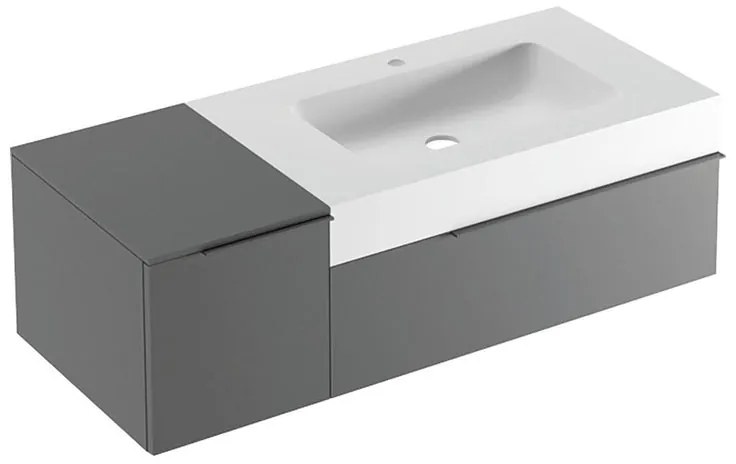 Mobile sottolavabo e lavabo Ginevra per vasca a destra grigio basalto L 120 x H 36 x P 51 cm