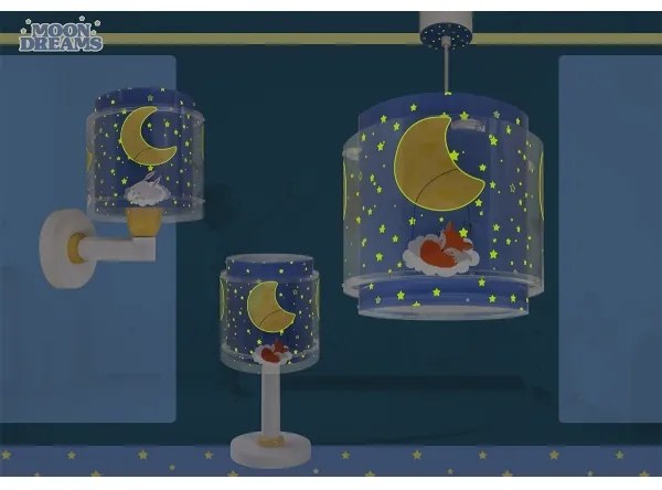 Dalber 76632 - Lampadario per bambini MOON DREAMS 1xE27/15W/230V blu
