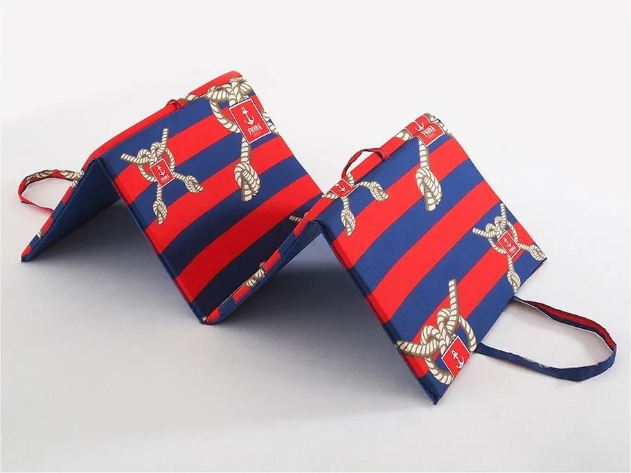 Cuscino per seduta da giardino rosso/blu per sedia a sdraio 49x137 cm Ship Rope – B.E.S.