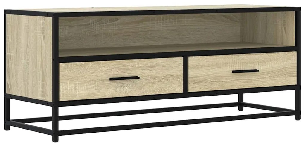 Mobile tv rovere sonoma 100x34,5x40cm legno multistrato metallo