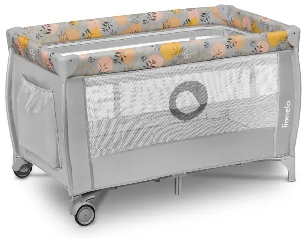Lionelo - Lettino da viaggio STEFI PLUS Rosa/Giallo