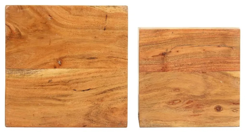 Supporti per Piante 2 pz in Legno Massello di Acacia