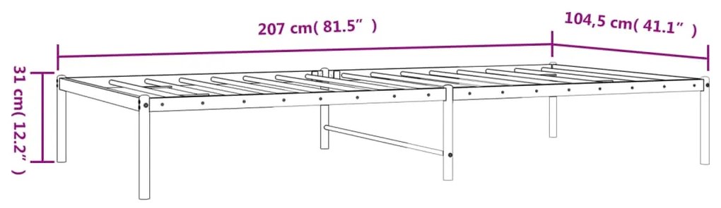 Giroletto in Metallo Nero 100x200 cm