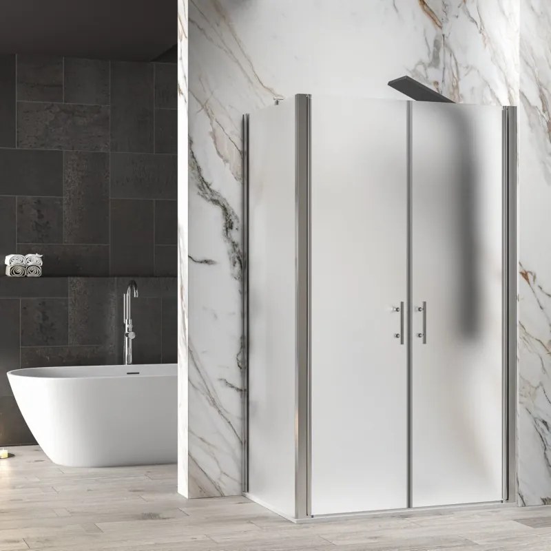 Box doccia 90x120 apertura saloon vetro satinato altezza 200h | KS2800AS - KAMALU