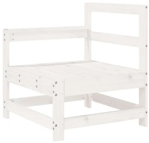 Set Salotto da Giardino 7 pz Bianco in Legno Massello di Pino