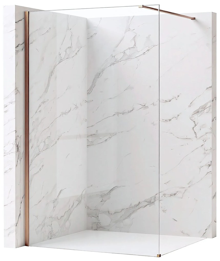 Parete doccia Rea Flexi Transparent / Brush Copper 140