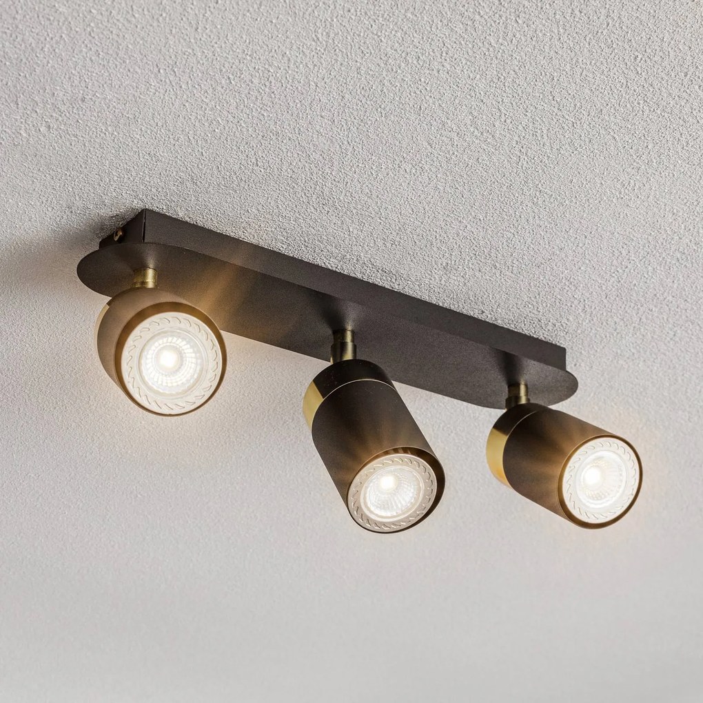 Eko-Light Faretto da soffitto Joker, 3 luci, blu-oro