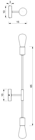 Applique FLAME 2xE27/60W/230V nero/oro