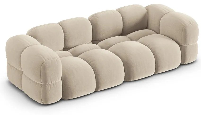 Divano beige con rivestimento in velluto 250 cm Loretto – Cosmopolitan Design