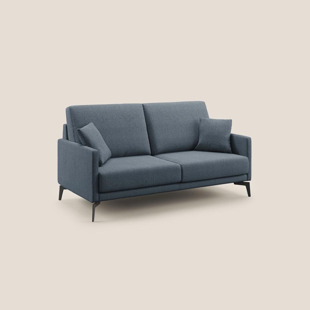 Saturno divano moderno in tessuto morbido impermeabile T03 blu 140 cm