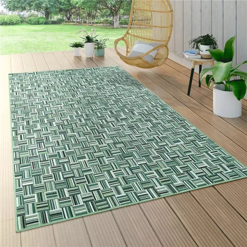 Tappeto di Design per interni ed esterni Varie Dimensioni Mosaico  Colore Verde, Dimensioni cm 160x230