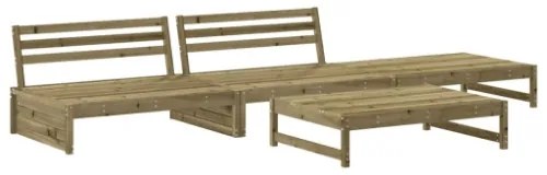 Set Salotto da Giardino 4 pz in Legno Impregnato di Pino