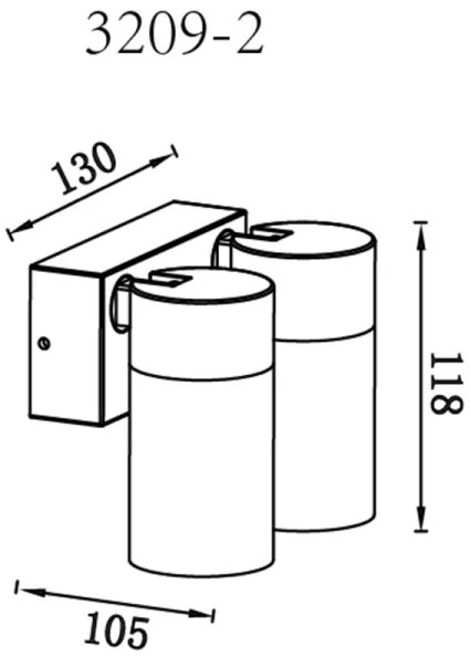 Globo 3209-2 - Faretto da parete PIPER 2xGU10/35W/230V