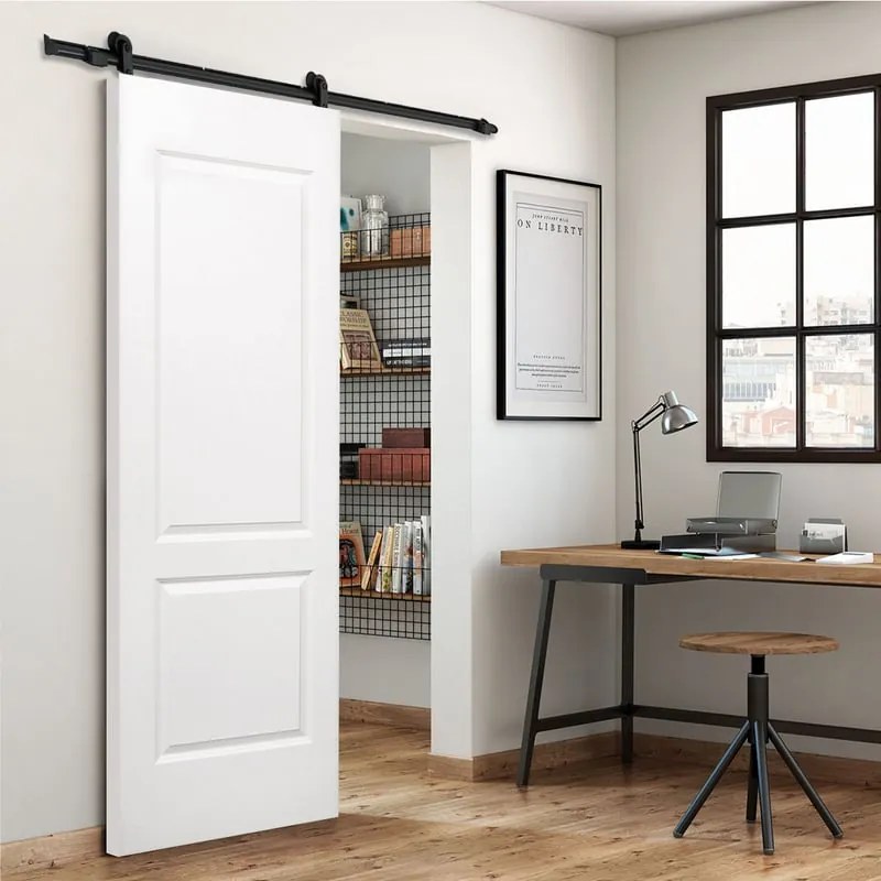 Porta scorrevole reversibile Miami in mdf bianco, L 93 x H 215 cm, con binario Loft