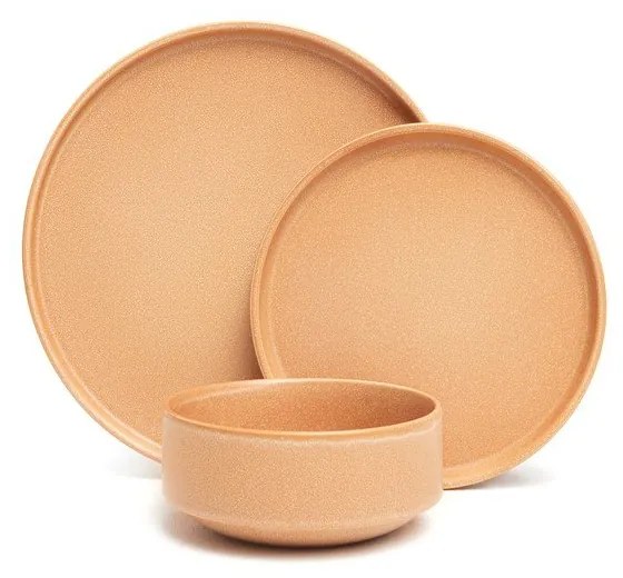 Set di piatti color salmone in gres 12 pz Malia - Bonami Selection