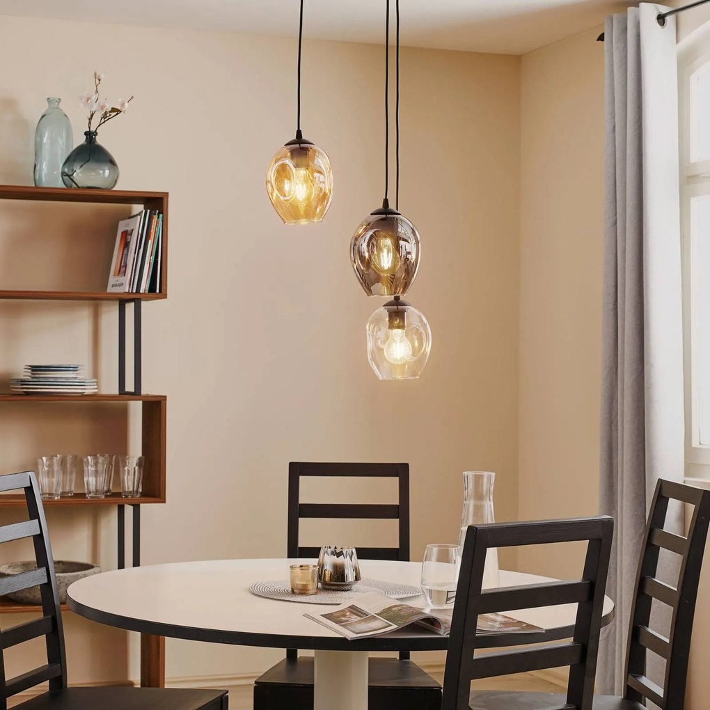 Lampada a sospensione in vetro Starla EMIBIG LIGHTING, dimmerabile, Nero, Soggiorno / Sala da pranzo, Vetro, Moderno, Lampada a sospensione