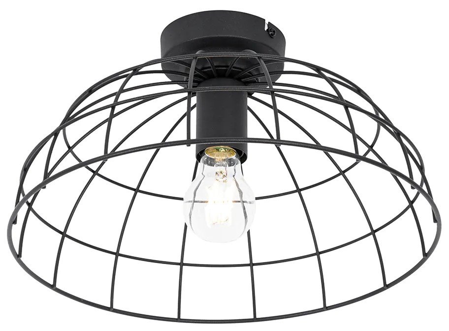 Plafoniera industriale nera 35 cm - Hanze