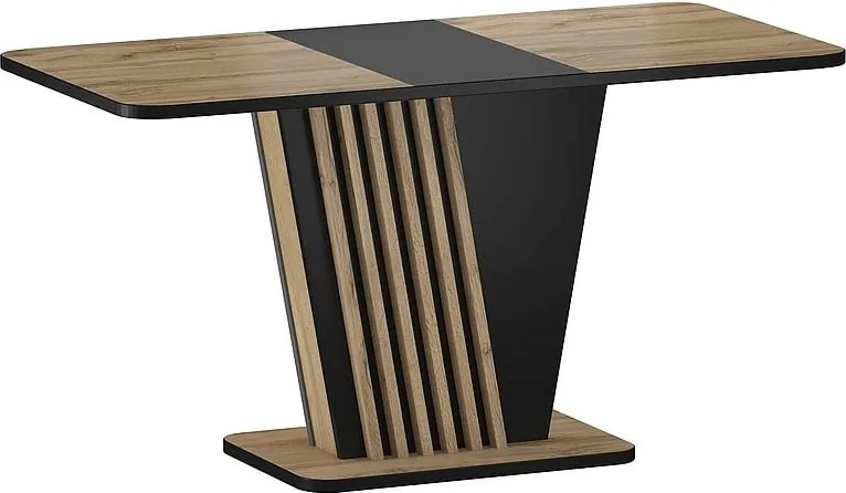 Tavolo allungabile Nevio in rovere artigianale/nero - L125-170 cm