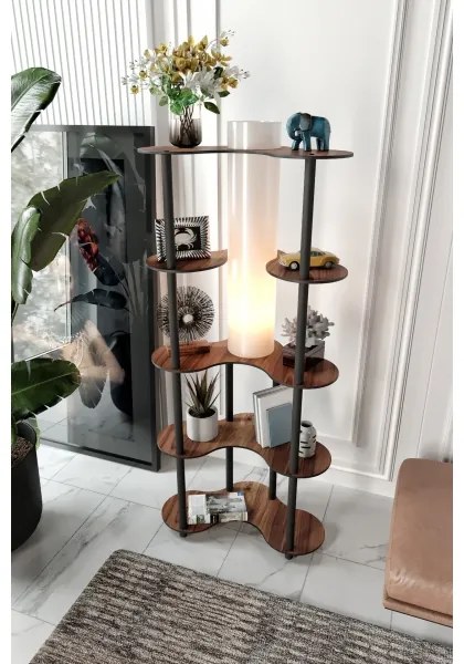 Lampada da terra con ripiani 1xE27/40W/230V 150 cm nero/marrone