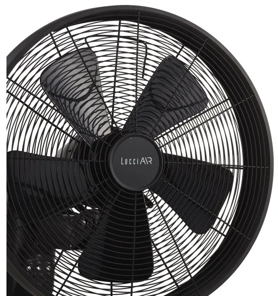 Lucci air 213124 - Ventilatore da parete BREEZE 55W/230V nero + tc