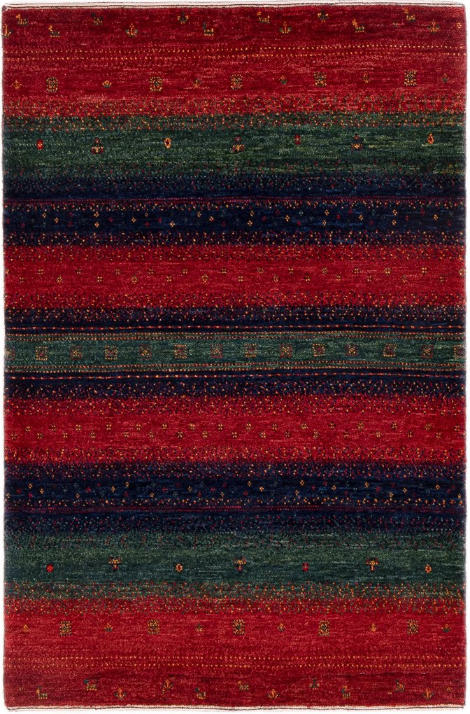 Loribaft Tappeto persiano 90 x 130 Verde (Iran) Annodato A Mano