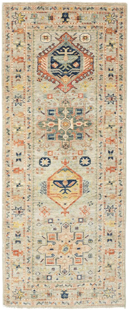 Samarkand Tappeto 200 x 80 Grigio (Pakistan) Annodato A Mano