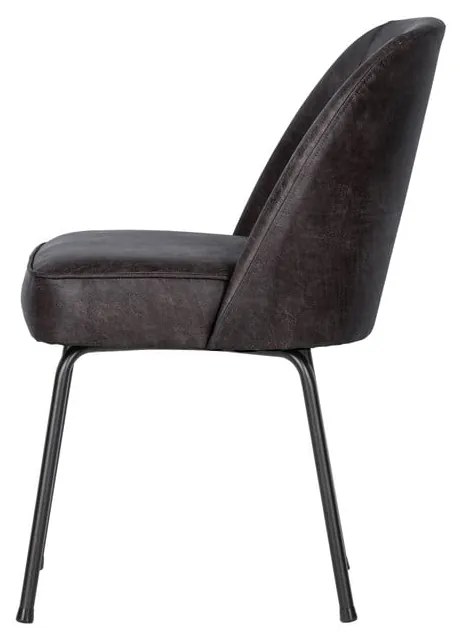 Sedie da pranzo in set nere in pelle 2 pz Vogue – WOOOD