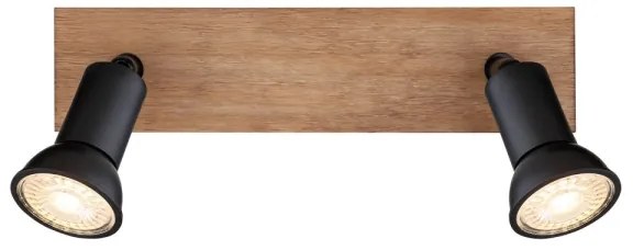 Globo 57998-2W - Luce Spot DREW 2xGU10/35W/230V legno/nero
