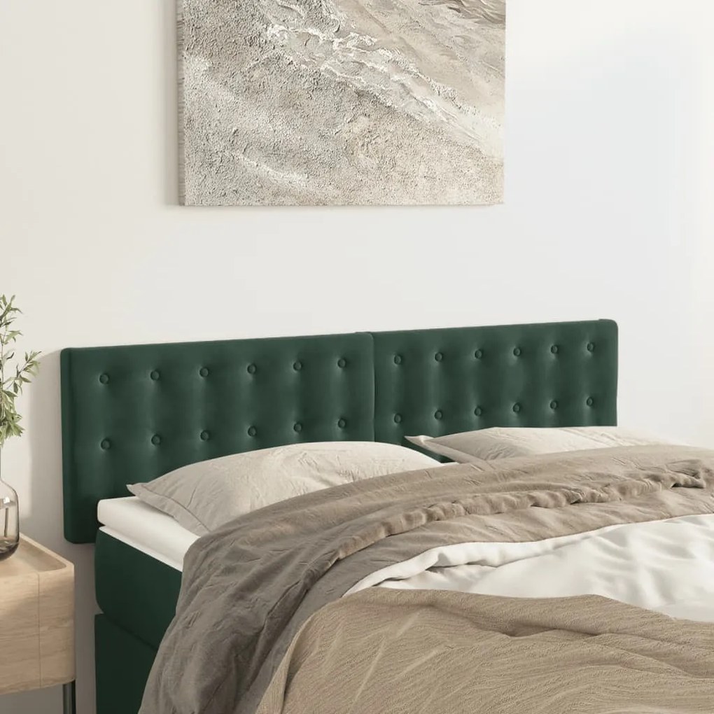 Testiere 2 Pz Verde Scuro 72x5x78/88 Cm İn Velluto /