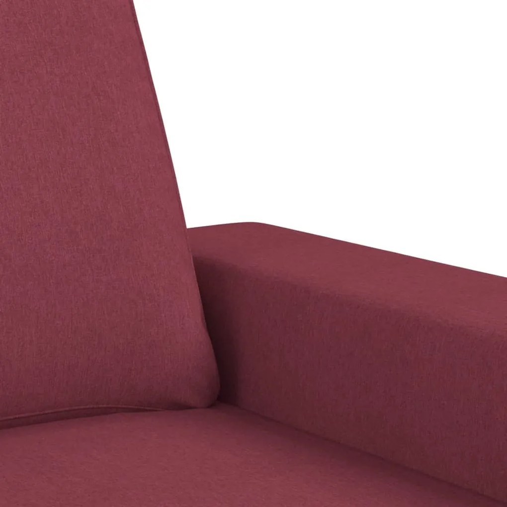 Set di divani 2 pz rosso vino in tessuto