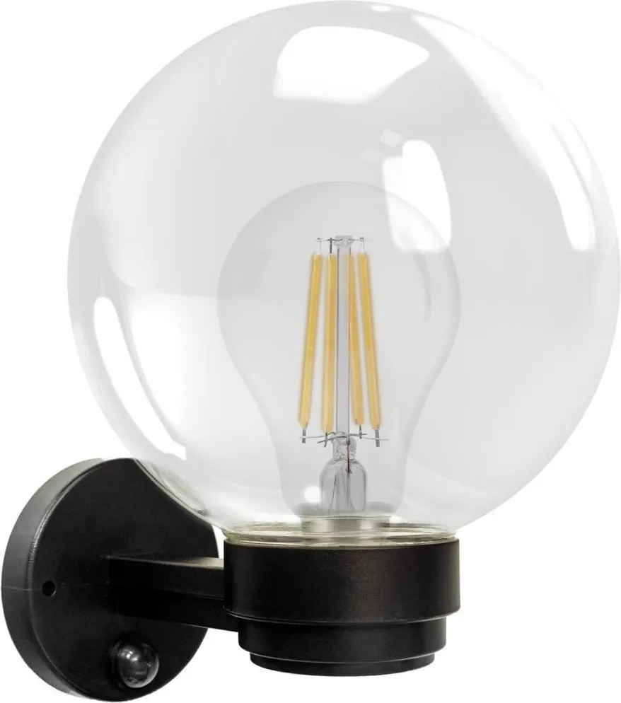 Brilagi - Applique da esterno con sensore HARBOR 1xE27/40W/230V IP33 nero/trasparente