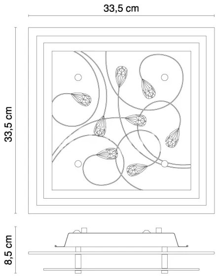 Globo 40408-2 - Plafoniera JASMINA  2xE27ILLU/40W/230V
