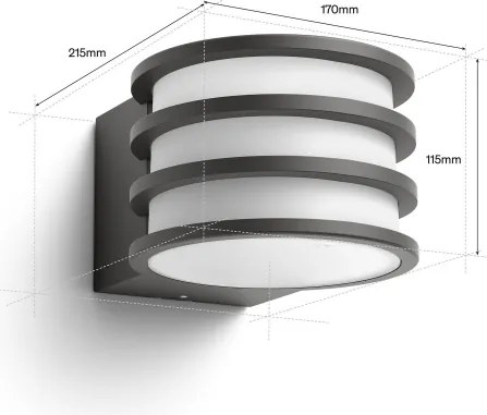 Philips - Lampada da parete esterna LED RGB dimmerabile Hue LUCCA 1xE27/8,1W/230V IP44