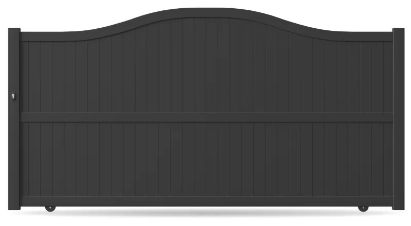 Cancello scorrevole, alluminio, modello Bari, Antracite, 3600 x 1300 mm, configura individualmente